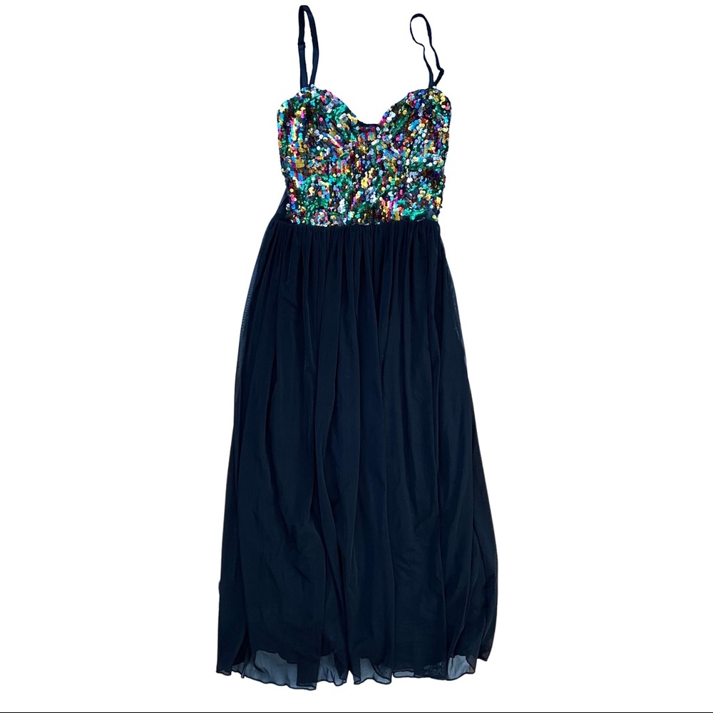 Sequin Bustier Midi Dress